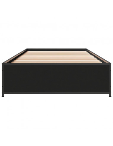 Giroletto Nero 90x190 cm in Legno Multistrato e Metallo