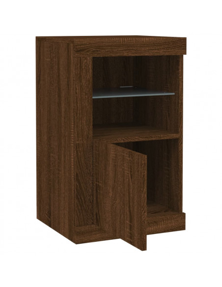Armadietti con Luci LED 2pz Rovere Marrone in Legno Multistrato