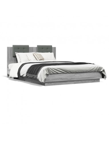 Giroletto Testiera Grigio Sonoma 120x200 cm Legno Multistrato