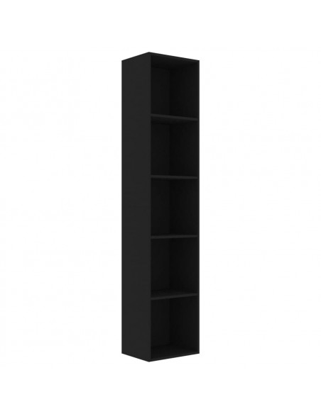 Libreria Nera 40x30x189 cm in Legno Multistrato
