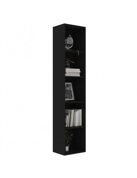 Libreria Nera 40x30x189 cm in Legno Multistrato