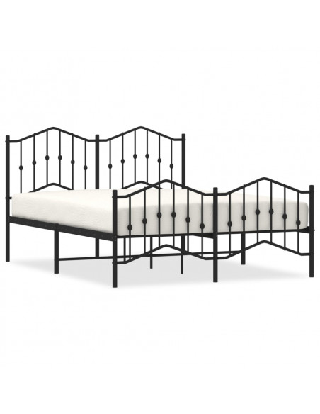 Giroletto con Testiera e Pediera Metallo Nero 135x190 cm