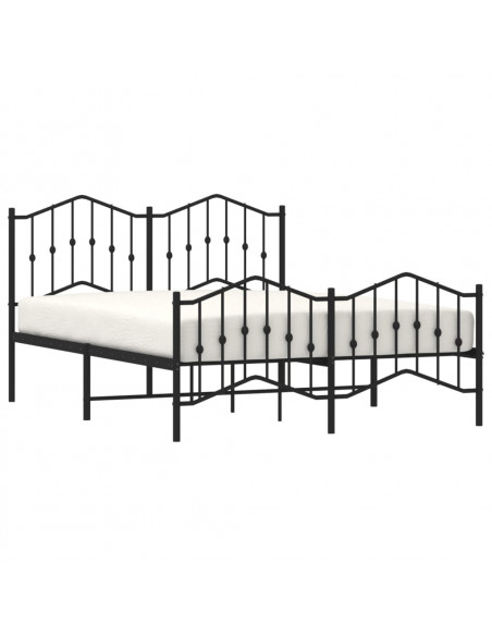 Giroletto con Testiera e Pediera Metallo Nero 135x190 cm