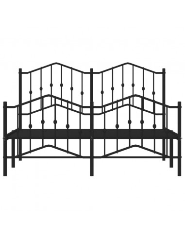 Giroletto con Testiera e Pediera Metallo Nero 135x190 cm