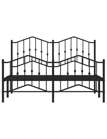Giroletto con Testiera e Pediera Metallo Nero 135x190 cm