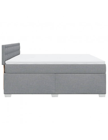 Giroletto a Molle con Materasso Grigio Chiaro180x200 cm Tessuto