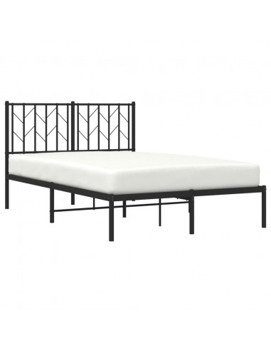 Giroletto con Testiera in Metallo Nero 120x200 cm