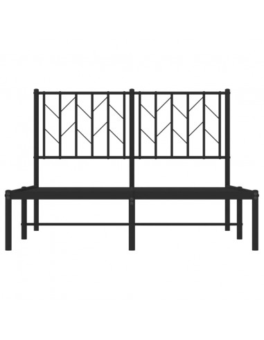 Giroletto con Testiera in Metallo Nero 120x200 cm
