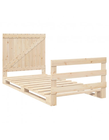 Giroletto con Testiera 100x200 cm Legno Massello di Pino