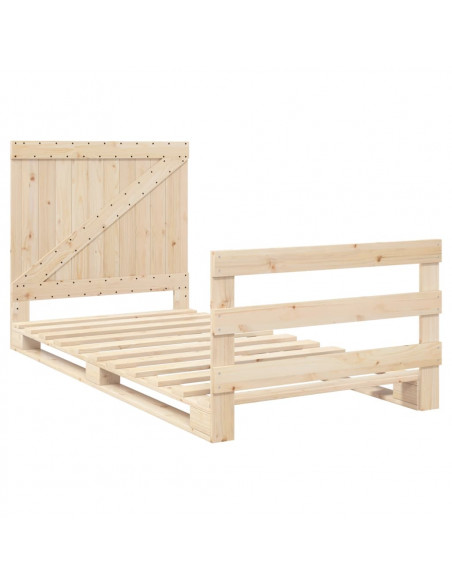 Giroletto con Testiera 100x200 cm Legno Massello di Pino
