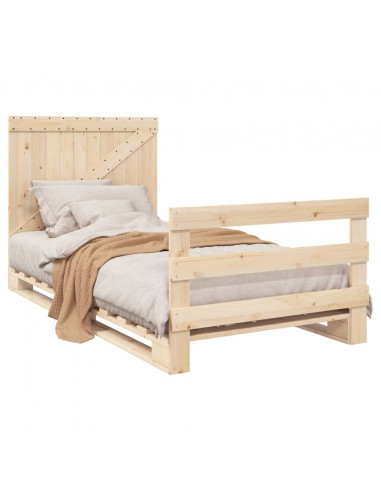 Giroletto con Testiera 100x200 cm Legno Massello di Pino