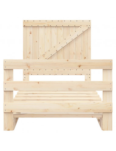 Giroletto con Testiera 100x200 cm Legno Massello di Pino