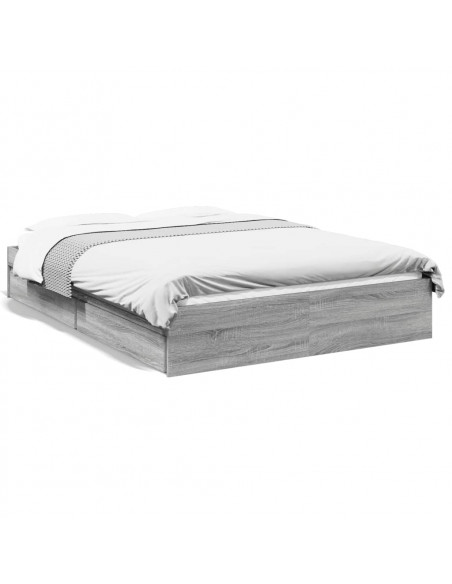 Giroletto Cassetti Grigio Sonoma 140x200 cm Legno Multistrato