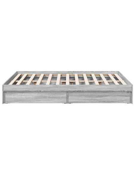 Giroletto Cassetti Grigio Sonoma 140x200 cm Legno Multistrato