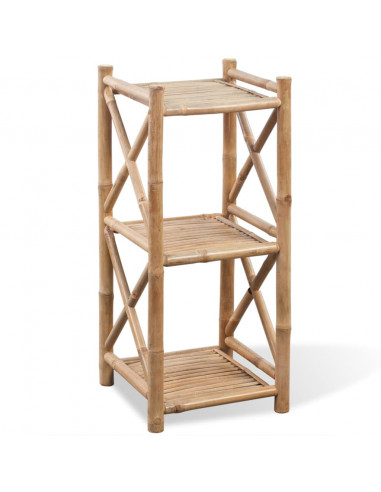 Scaffale a 3 piani in legno di bambù