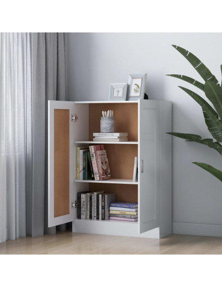 Libreria Bianca 82,5x30,5x115 cm in Legno Multistrato