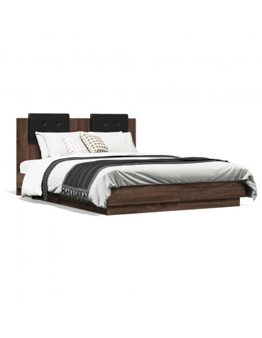 Giroletto Testiera Rovere Marrone 135x190 cm Legno Multistrato