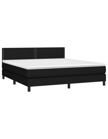 Giroletto a Molle con Materasso Nero 180x200 cm in Tessuto