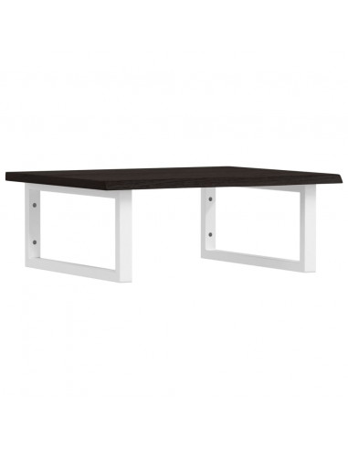 Ripiano a Parete per Lavabo in Acciaio e Massello di Rovere