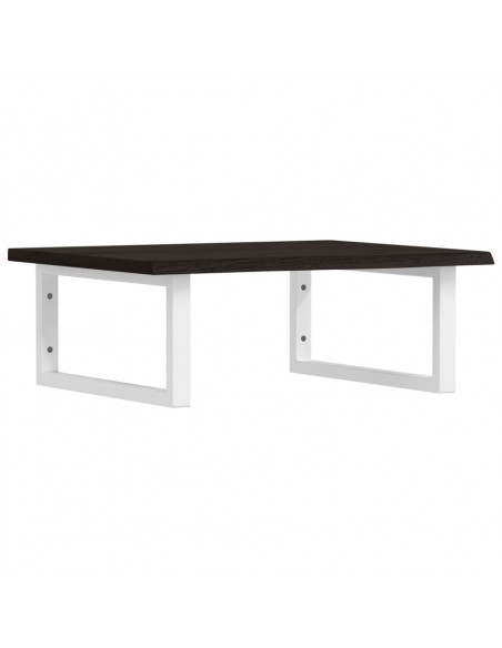 Ripiano a Parete per Lavabo in Acciaio e Massello di Rovere