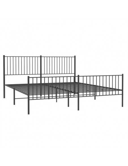 Giroletto con Testiera e Pediera Metallo Nero 193x203 cm