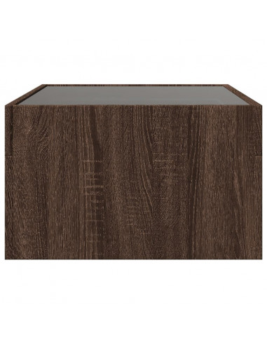 Tavolino da Salotto con LED Infinity Rovere Marrone 70x50x30 cm