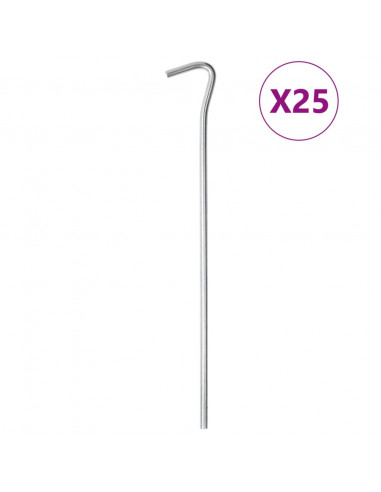 Picchetti per Tenda 25 pz 23 cm Ø5 mm in Acciaio Zincato