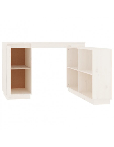 Scrivania Bianca 110x50x75 cm in Legno Massello di Pino