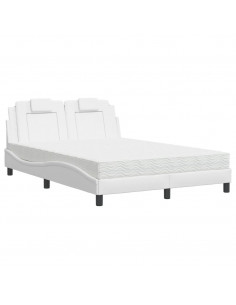 Letto con Materasso Bianco 120x200 cm in Similpelle 2