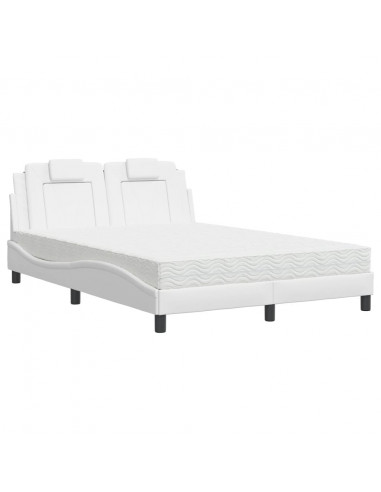 Letto con Materasso Bianco 120x200 cm in Similpelle