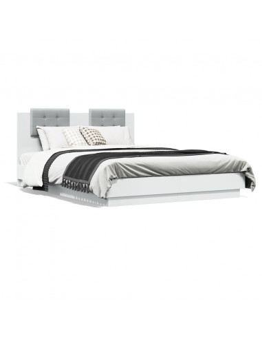 Giroletto con Testiera Bianco 120x200 cm in Legno Multistrato