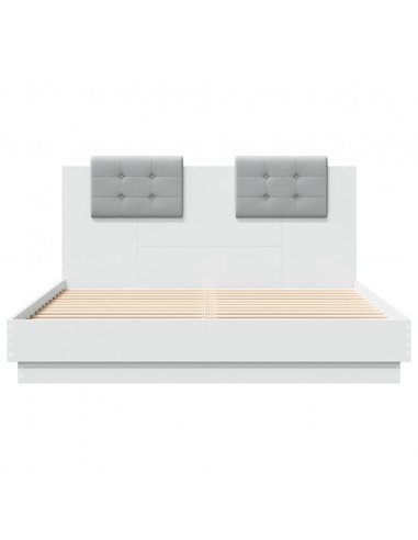 Giroletto con Testiera Bianco 120x200 cm in Legno Multistrato