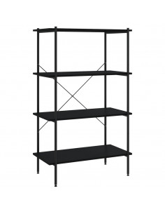 Scaffale con 4 Mensole Nero 80x40x130 cm 2
