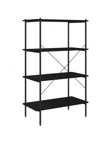 Scaffale con 4 Mensole Nero 80x40x130 cm