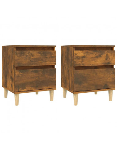 Comodini 2pz Rovere Fumo 40x35x50 cm