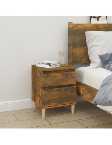 Comodini 2pz Rovere Fumo 40x35x50 cm
