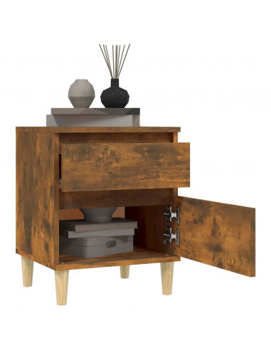 Comodini 2pz Rovere Fumo 40x35x50 cm