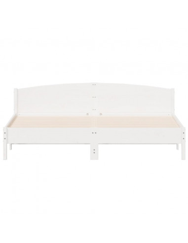 Giroletto con Testiera Bianco 180x200 cm Massello Pino