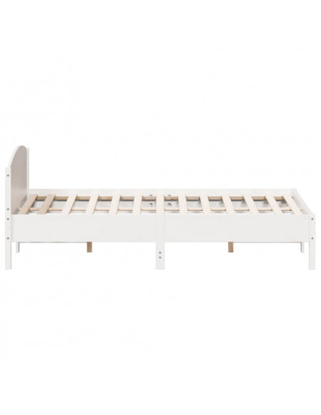 Giroletto con Testiera Bianco 180x200 cm Massello Pino
