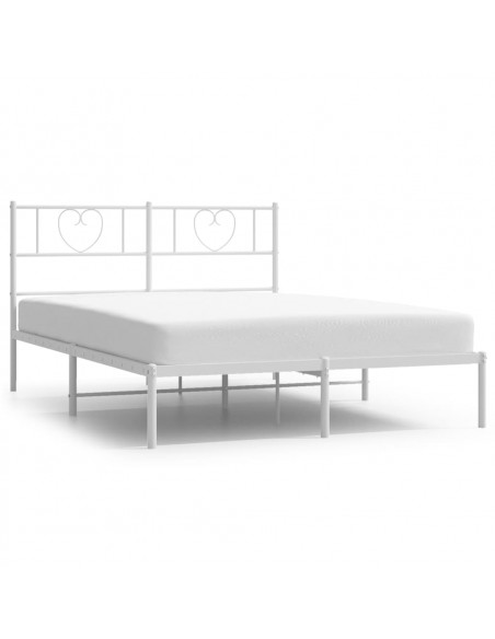 Giroletto con Testiera Metallo Bianco 135x190 cm
