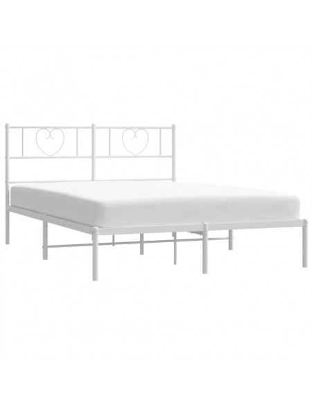 Giroletto con Testiera Metallo Bianco 135x190 cm
