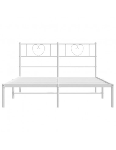 Giroletto con Testiera Metallo Bianco 135x190 cm