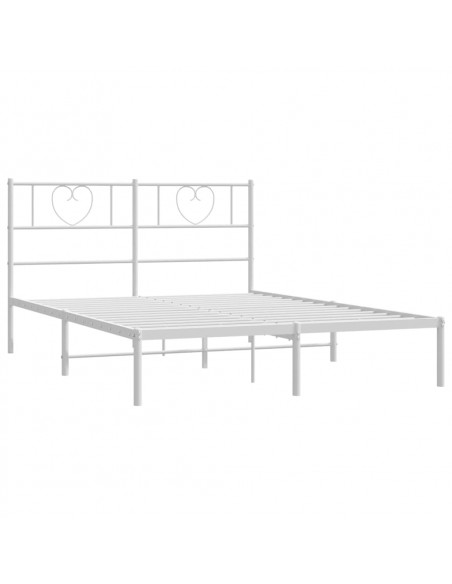 Giroletto con Testiera Metallo Bianco 135x190 cm