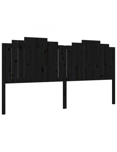 Giroletto con Testiera Nero 200x200 cm in Legno Massello