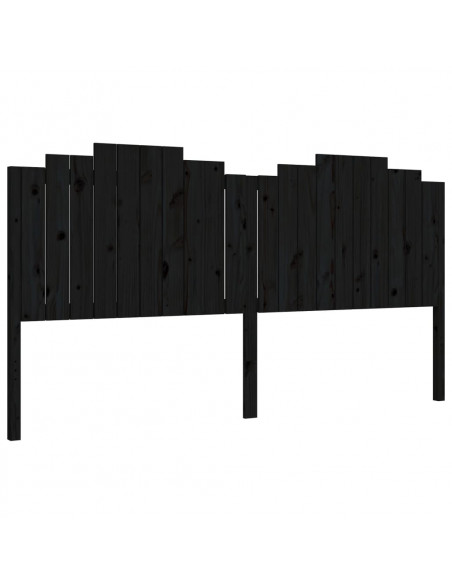 Giroletto con Testiera Nero 200x200 cm in Legno Massello