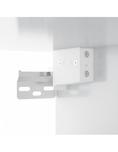 Comodino a Muro Bianco Lucido 35x35x20 cm