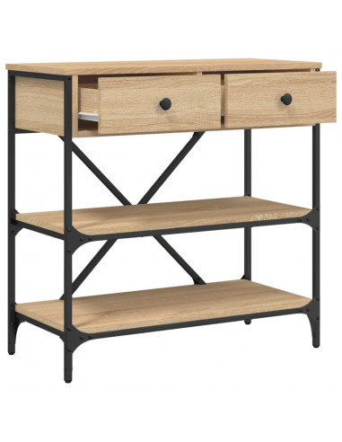 Tavolino Consolle Rovere Sonoma 75x34,5x75cm Legno Multistrato