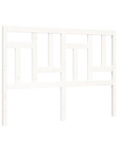 Giroletto con Testiera Bianco 140x190 cm in Legno Massello