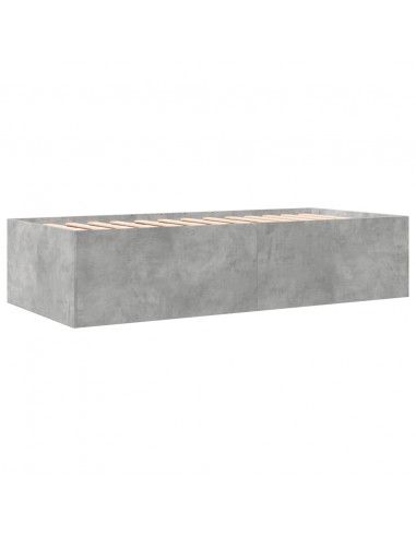 Divano Letto con Cassetti Grigio Cemento 75x190 cm Multistrato