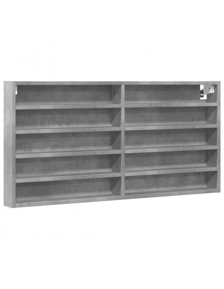 Armadietto Vetrina Grigio Cemento 100x8,5x50 cm Multistrato
